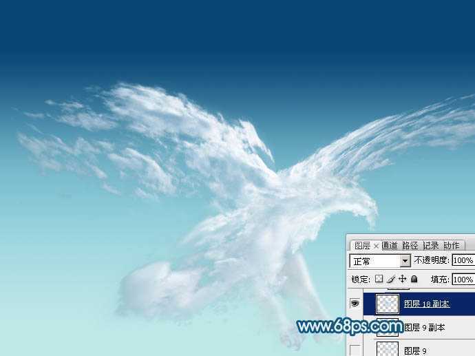 ‘Photoshop制作一只创意的云彩雄鹰‘