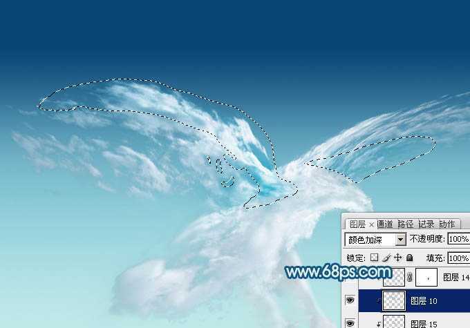 photoshop制作一只创意的云彩雄鹰