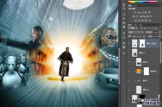 ‘PS合成超酷的电影海报教程之《我，机器人》