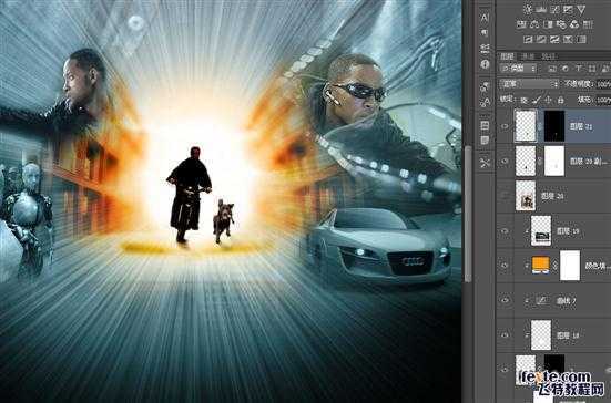 ‘PS合成超酷的电影海报教程之《我，机器人》