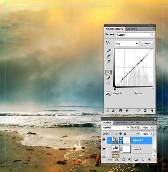 ‘photoshop经典合成海边带伞飞翔的仙女‘