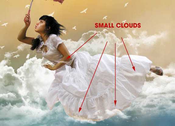 ‘photoshop经典合成海边带伞飞翔的仙女‘