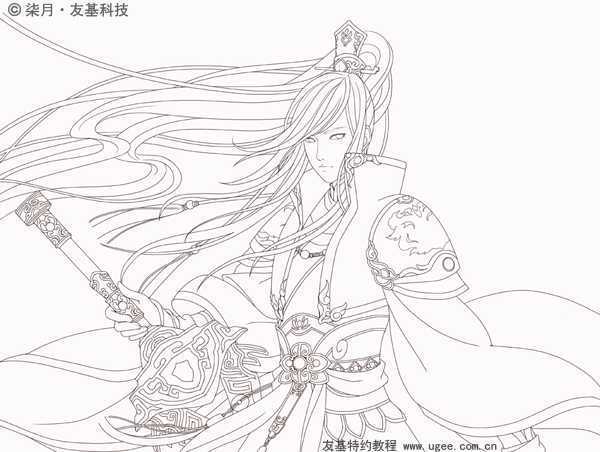 ‘ps鼠绘长发飘逸的佩剑侠女教程‘