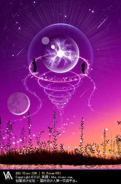 ‘photoshop使用滤镜工具设计制作出魔幻紫色水晶球教程‘