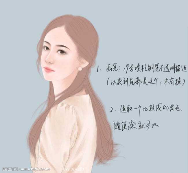 ‘photoshop鼠绘出小说封面人物头发部分‘
