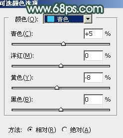 ‘Photoshop为湖边的美女调制出童话中的梦幻青色调‘