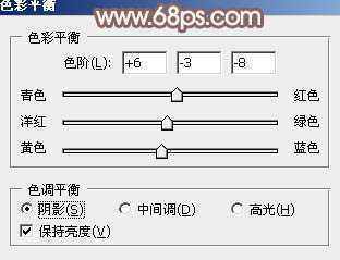 ‘Photoshop为树林小路上的美女调制出唯美的秋季淡暖色‘