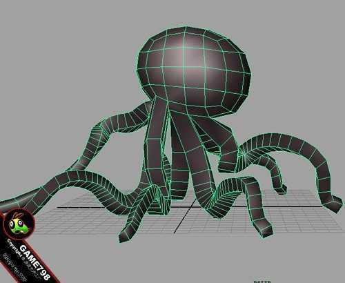 MAYA制作可爱卡通墨鱼 脚本之家 MAYA建模教程