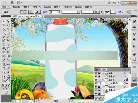 AI CS5蒙版功能制作果汁海报 脚本之家 AI实例教程