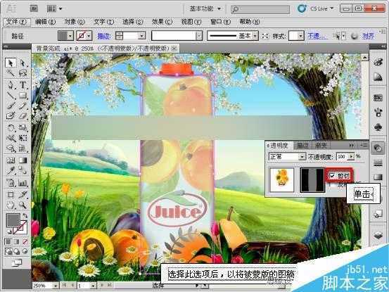 AI CS5蒙版功能制作果汁海报 脚本之家 AI实例教程