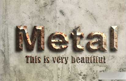 ‘PS制作锈迹斑驳的金属立体文字效果‘