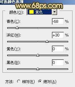 ‘Photoshop将树林婚片打造出经典暗调青黄色效果‘