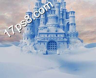 ‘用PS合成童话世界里冰雪城堡场景‘
