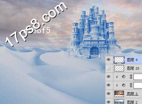 ‘用PS合成童话世界里冰雪城堡场景‘