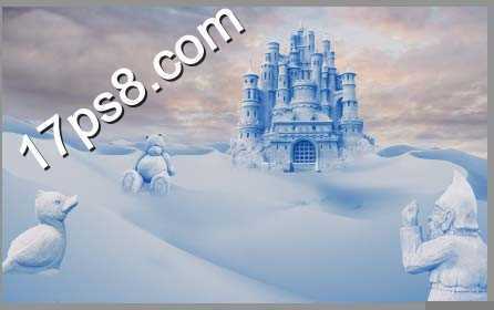 ‘用PS合成童话世界里冰雪城堡场景‘