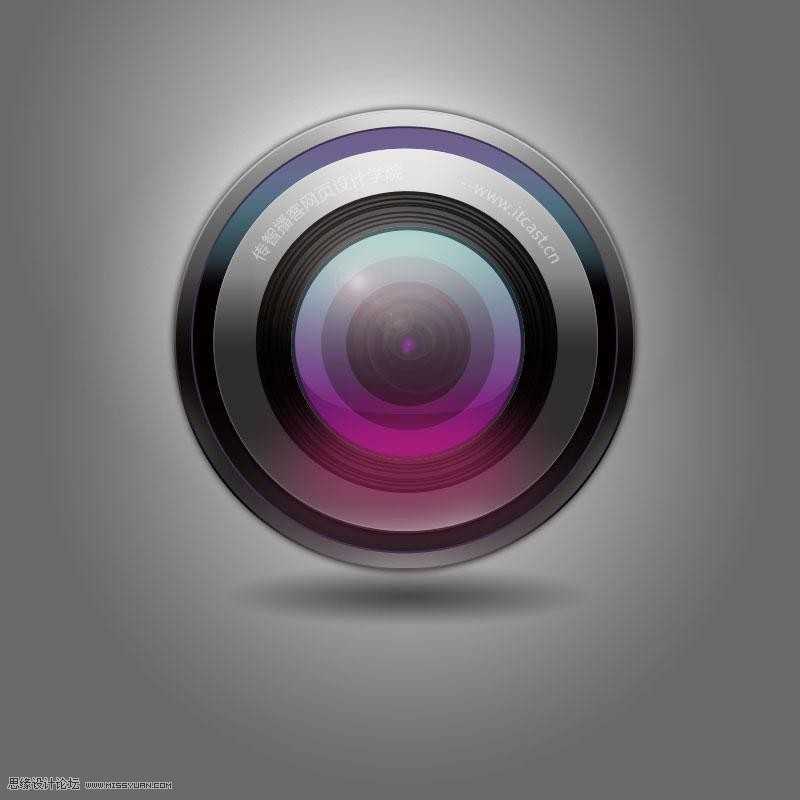 ‘Photoshop绘制超强质感的时尚数码相机镜头图标‘