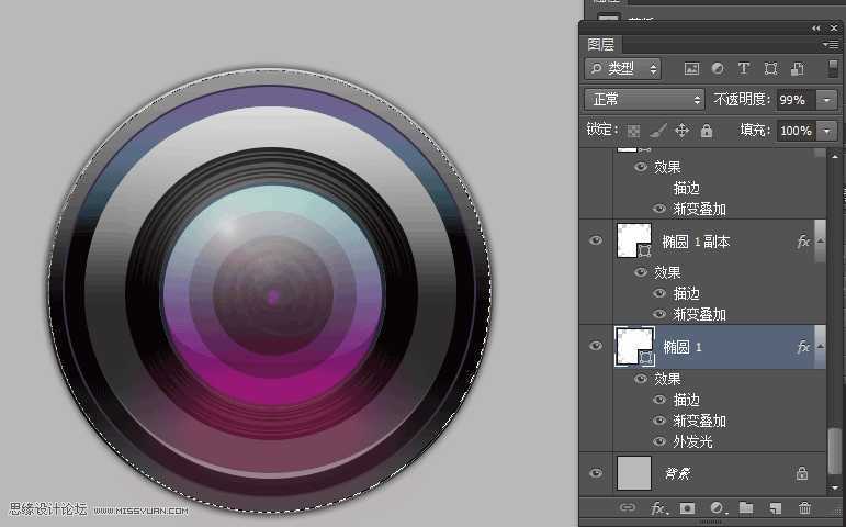 ‘Photoshop绘制超强质感的时尚数码相机镜头图标‘