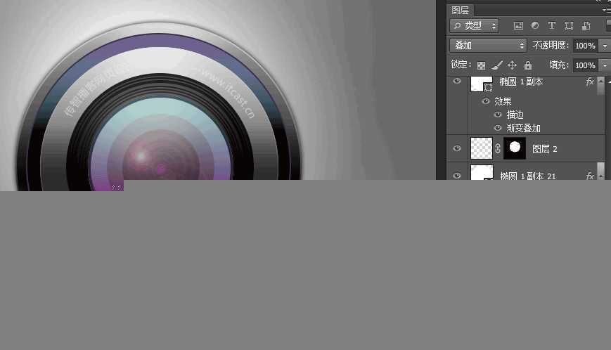 ‘Photoshop绘制超强质感的时尚数码相机镜头图标‘