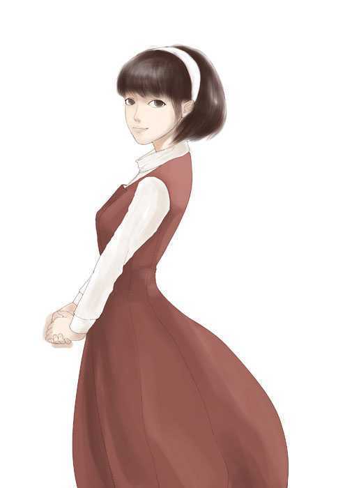 ‘photoshop鼠绘出漂亮的民国美少女卡通画效果‘