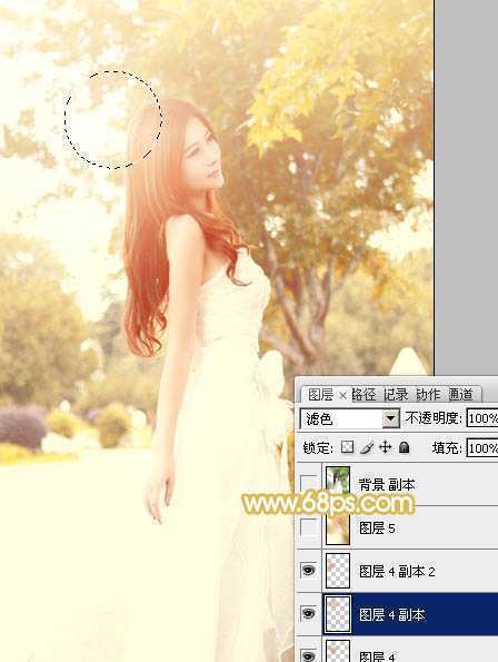 ‘Photoshop将公园美女图片调制出柔美的秋季阳光色‘