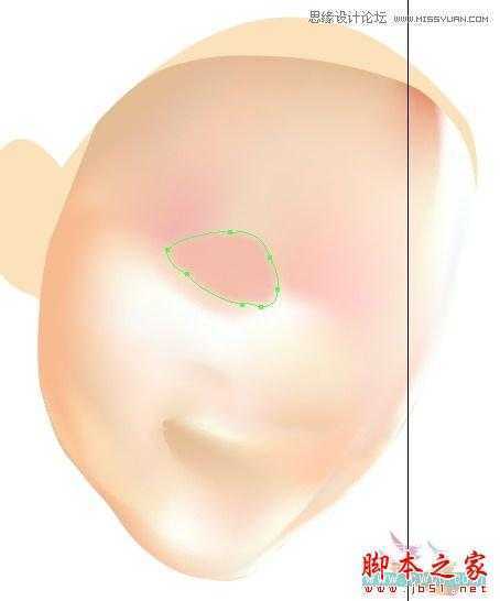 Illustrator网格工具绘制写实美女教程,脚本之家