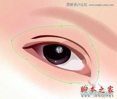 Illustrator网格工具绘制写实美女教程,脚本之家