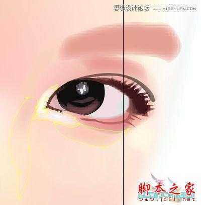 Illustrator网格工具绘制写实美女教程,脚本之家