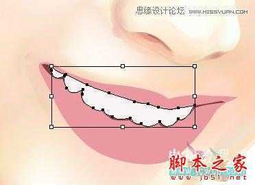 Illustrator网格工具绘制写实美女教程,脚本之家