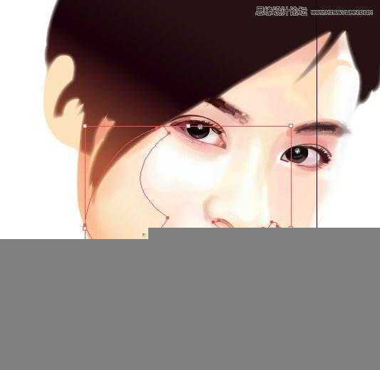 Illustrator网格工具绘制写实美女教程,脚本之家