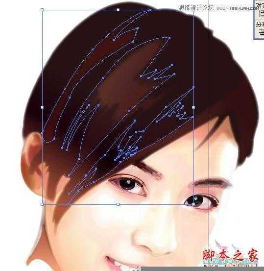 Illustrator网格工具绘制写实美女教程,脚本之家