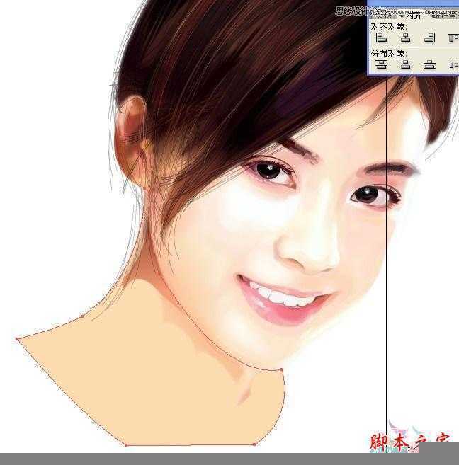 Illustrator网格工具绘制写实美女教程,脚本之家
