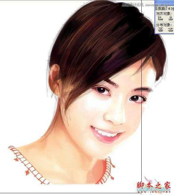 Illustrator网格工具绘制写实美女教程,脚本之家
