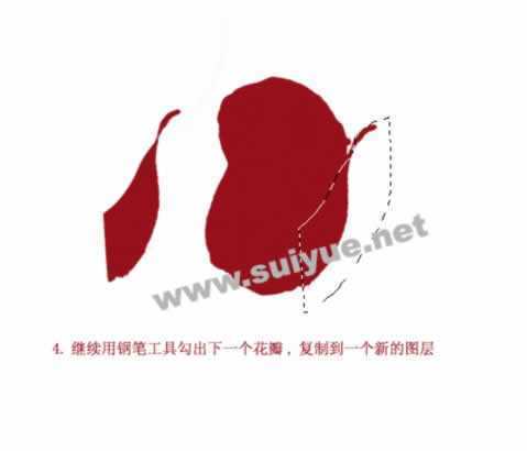 ‘PS利用钢笔工具鼠绘逼真娇艳玫瑰花‘