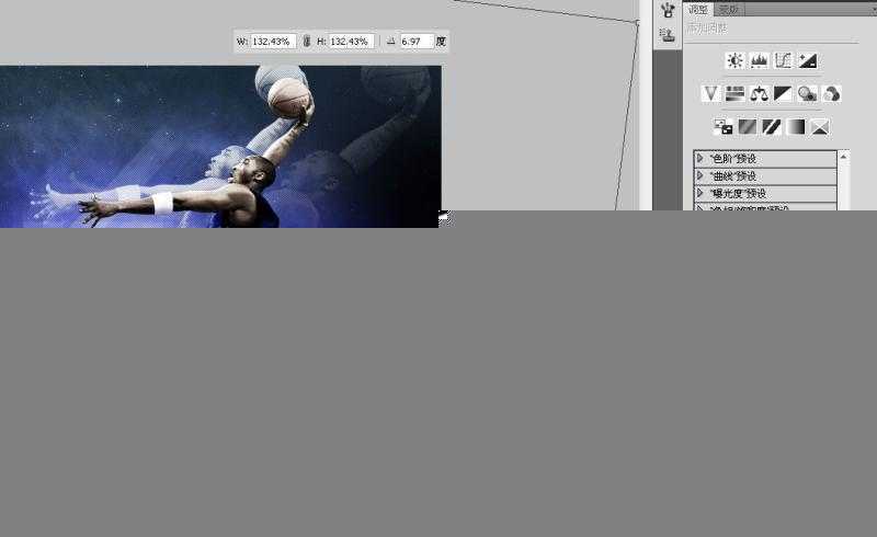 ‘PS绘制炫酷效果的科比飞奔投篮的篮球海报‘