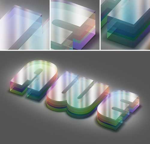 ‘Photoshop设计制作七彩缤纷多层水晶立体字教程‘