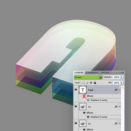 ‘Photoshop设计制作七彩缤纷多层水晶立体字教程‘