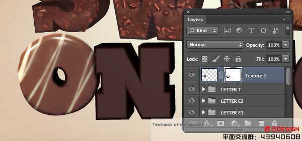 ‘Photoshop设计制作出逼真的巧克力糖果立体字‘