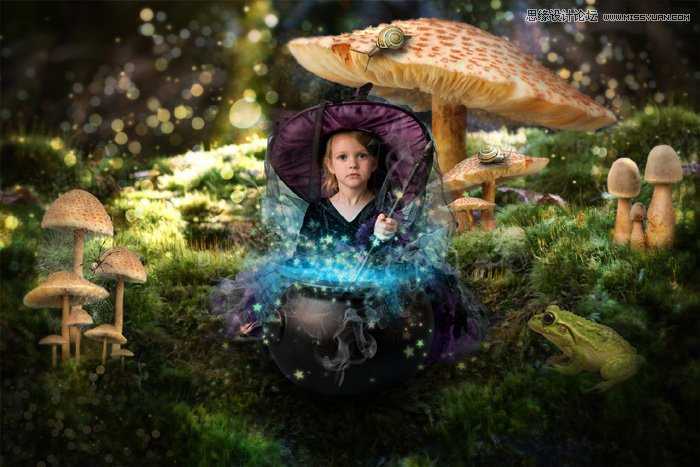 ps合成 魔幻森林中的小公主 教程