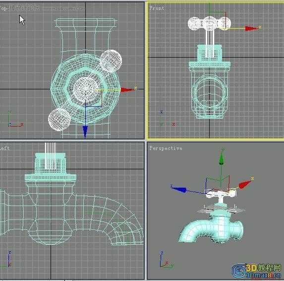 3D MAX建模教程：制作水笼头建模教程,PS教程,思缘教程网