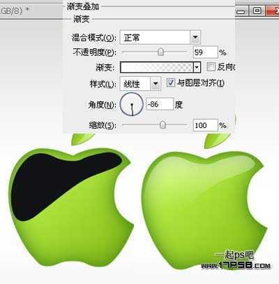 ‘photoshop设计制作出绿色苹果壁纸效果‘