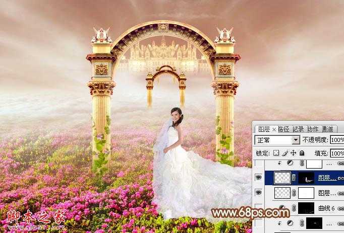 ‘Photoshop设计打造出圣洁唯美梦幻般的天使婚片‘