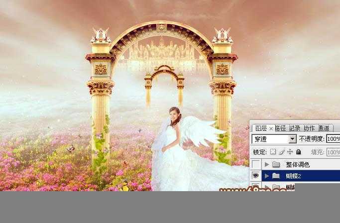 ‘Photoshop设计打造出圣洁唯美梦幻般的天使婚片‘