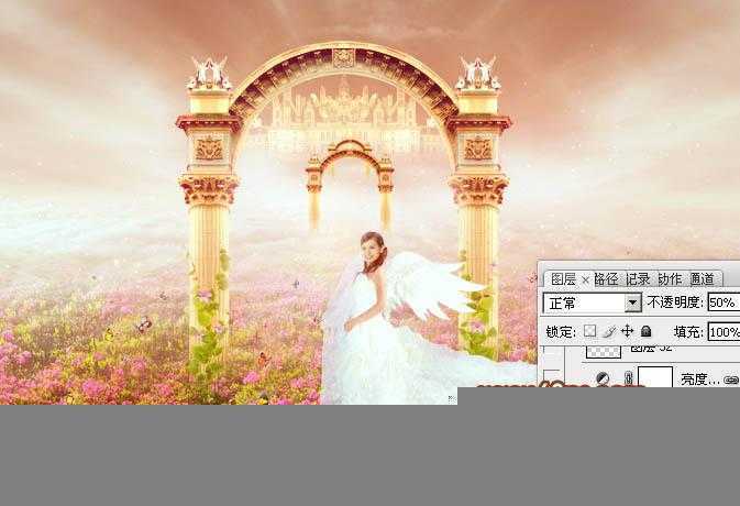 ‘Photoshop设计打造出圣洁唯美梦幻般的天使婚片‘