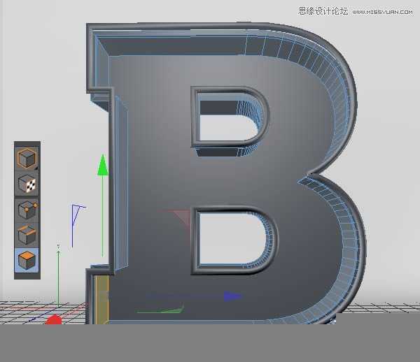 ‘Photoshop结合C4D制作三维立体艺术字母B‘