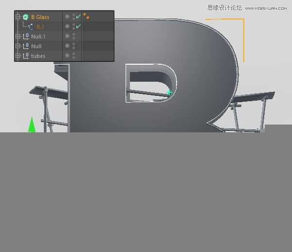 ‘Photoshop结合C4D制作三维立体艺术字母B‘