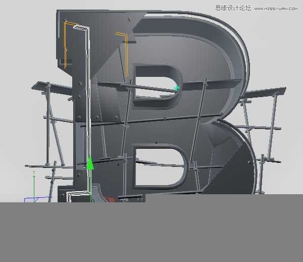 ‘Photoshop结合C4D制作三维立体艺术字母B‘