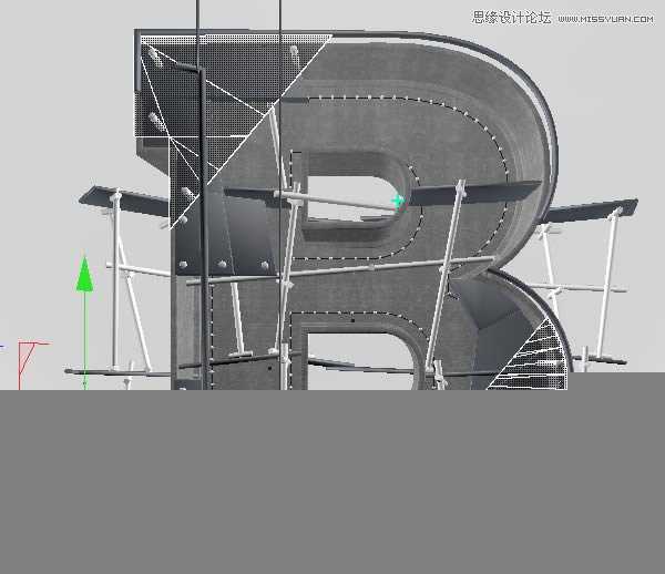 ‘Photoshop结合C4D制作三维立体艺术字母B‘