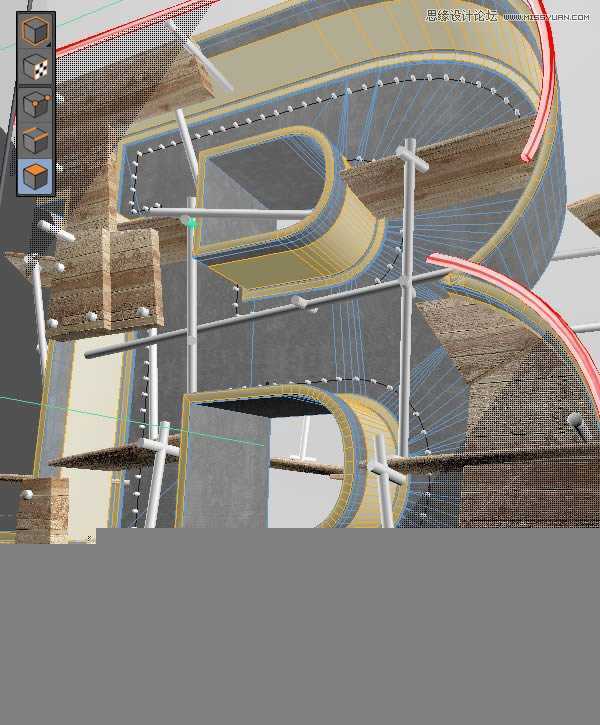 ‘Photoshop结合C4D制作三维立体艺术字母B‘