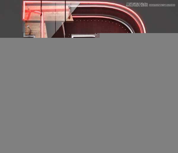 ‘Photoshop结合C4D制作三维立体艺术字母B‘