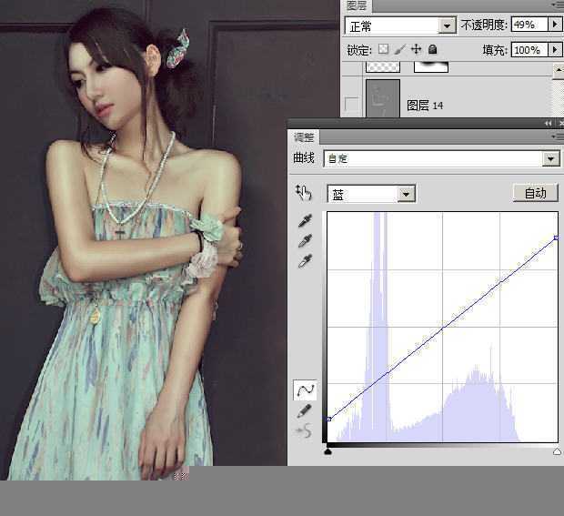 ‘Photoshop为室内人像图片调制出梦幻的暗紫色效果‘